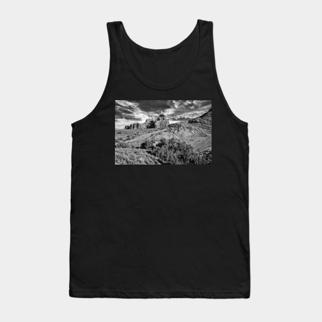 Grayscale Landscape Print Tank Top by jecphotography
